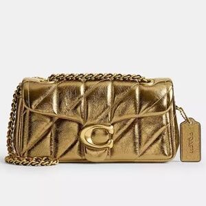 Coach Tabby Gold Bag Metallic Leather 20 New Years NWT